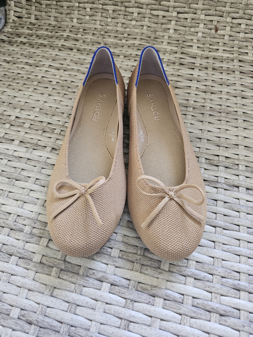 Rothy's Women's Tan Ballet Flat with Bow